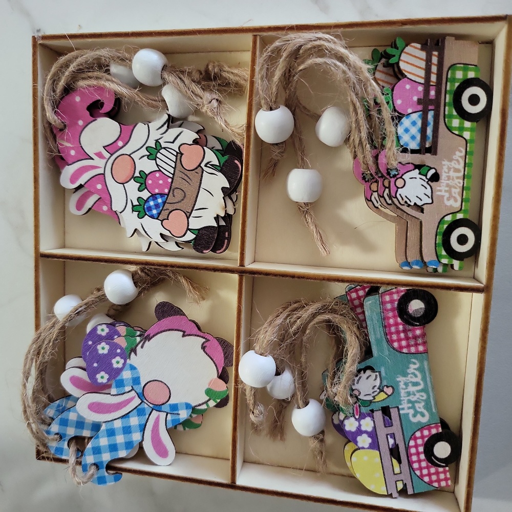 Easter Gnome & Trucks Ornaments